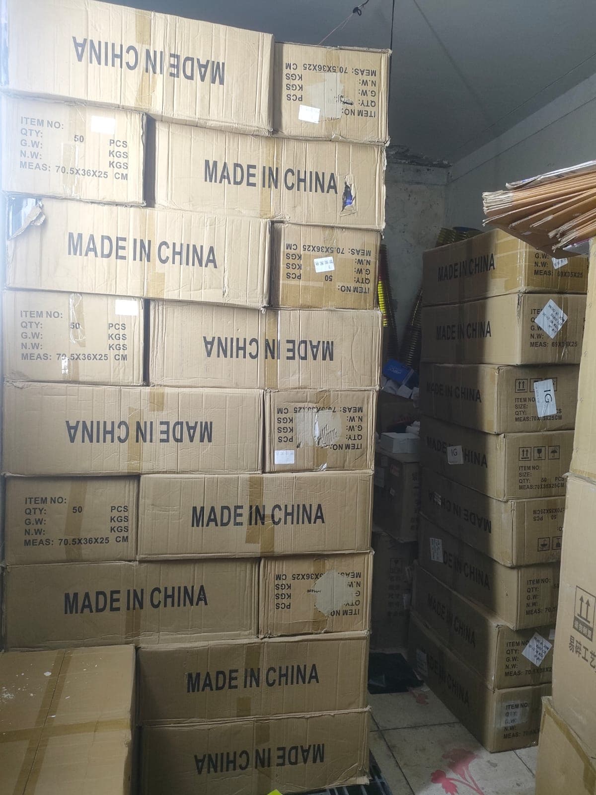 Cartons of ready-to-dispatch inventory at SimpleCart Store Pakistan