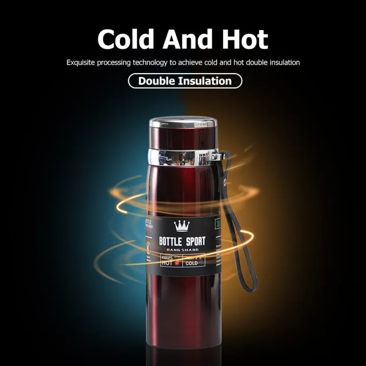 1L Stainless Steel Thermos Bottle detail view for online shoppers in Pakistan