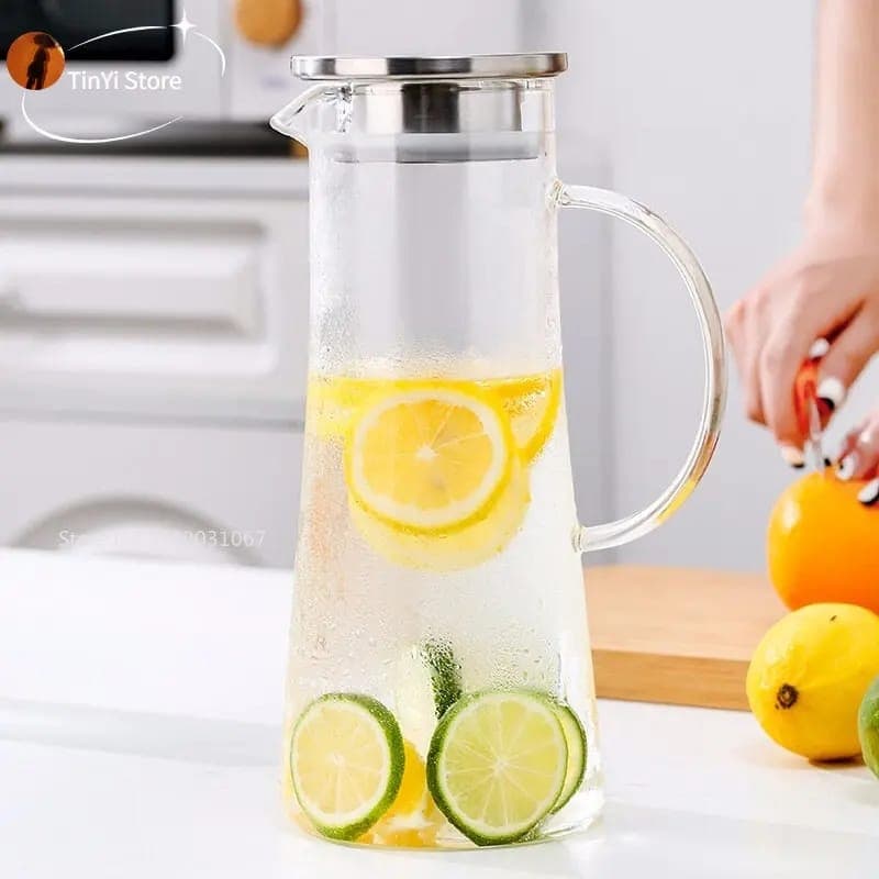 Borosilicate Steel-Lid Juice Jug product photo — SimpleCartStore