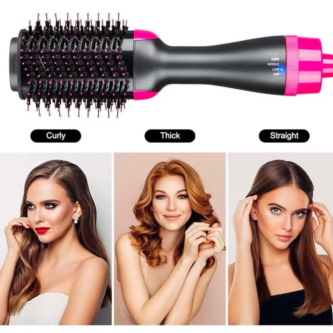 3-in-1 Hot Air Hair Dryer Brush — order online with COD in Pakistan