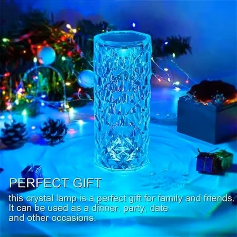 RGB Crystal Diamond Table Lamp detail view for online shoppers in Pakistan
