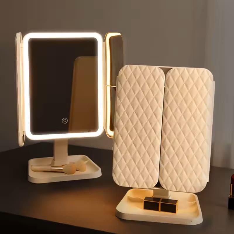 LED Folding Makeup Mirror detail view for online shoppers in Pakistan