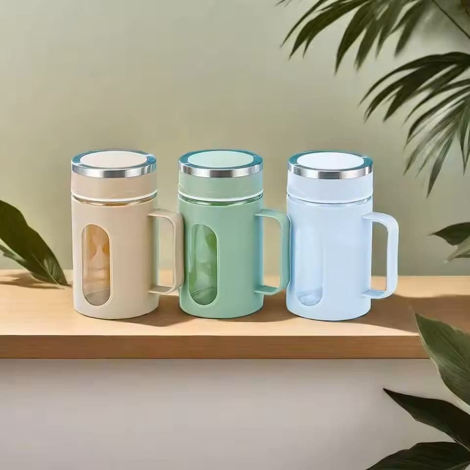 500ml Double-Wall Office Glass Cup detail view for online shoppers in Pakistan