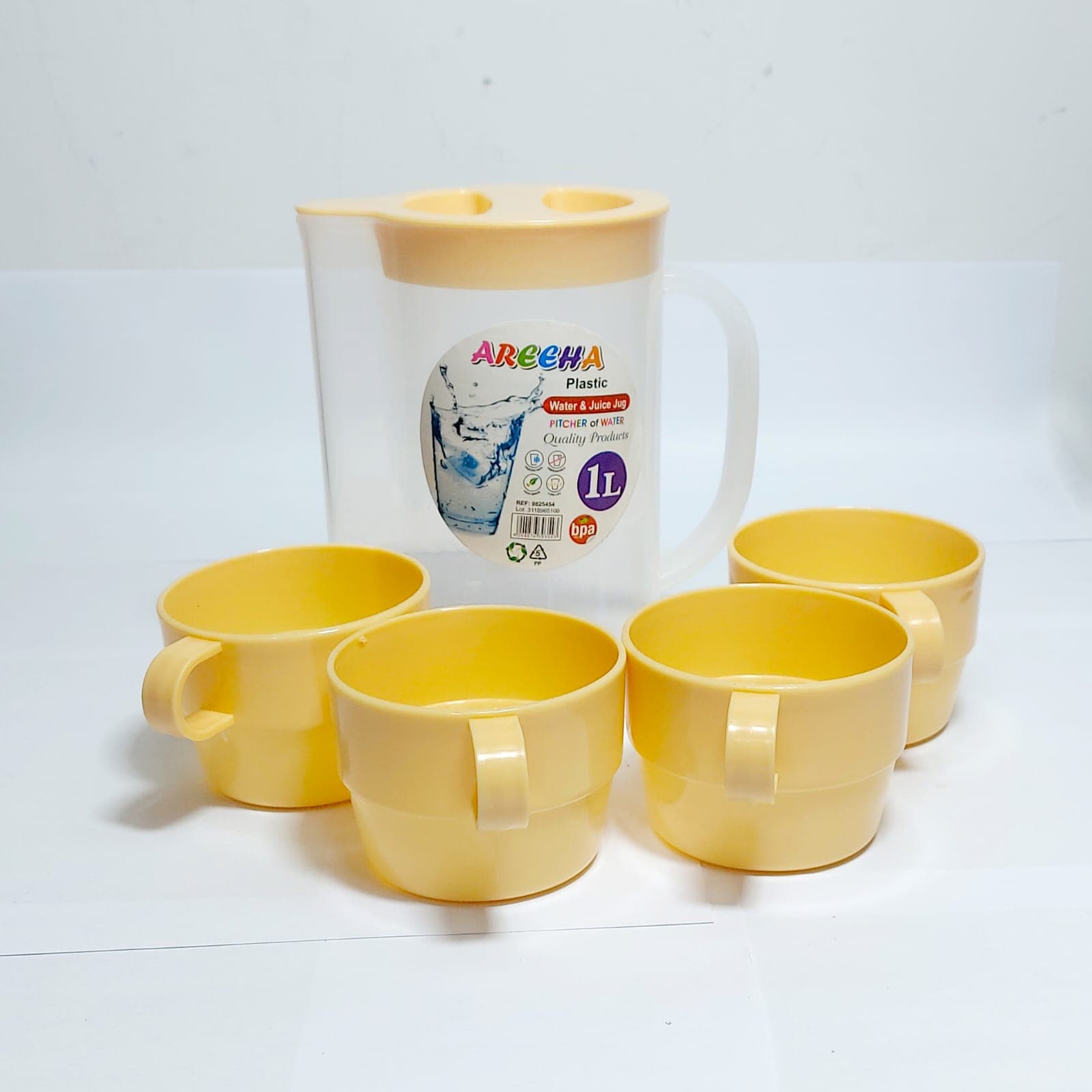 1L Plastic Jug with 4 Cups — order online with COD in Pakistan
