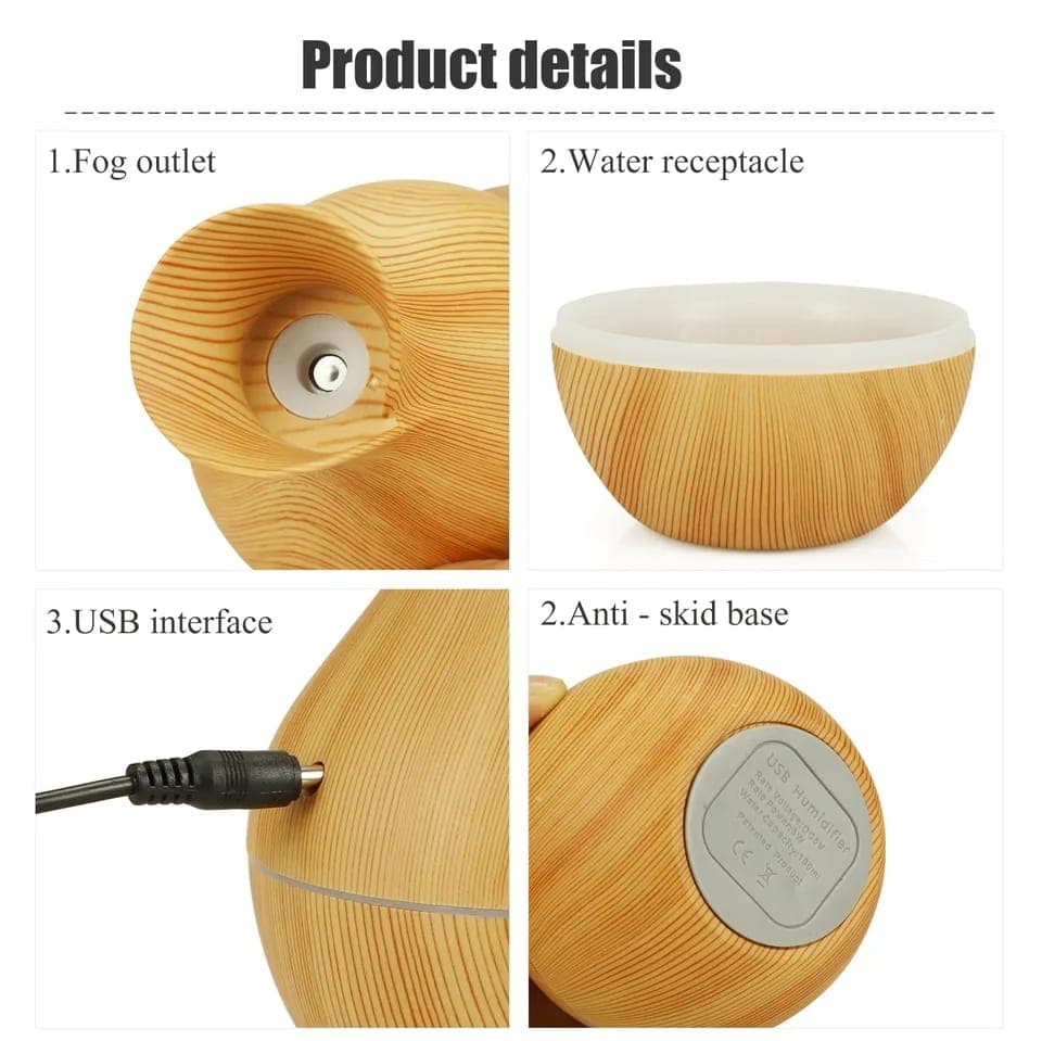 200ml Air Humidifier Essential Oil Diffuser USB detail view for online shoppers in Pakistan