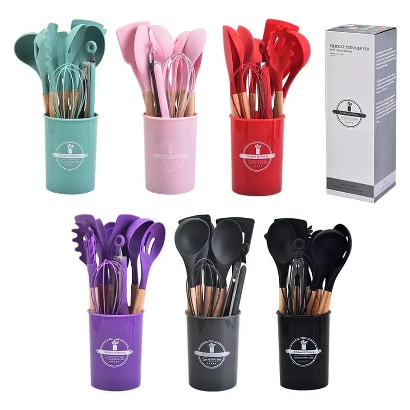12-Piece Silicone Kitchen Utensil Set — order online with COD in Pakistan