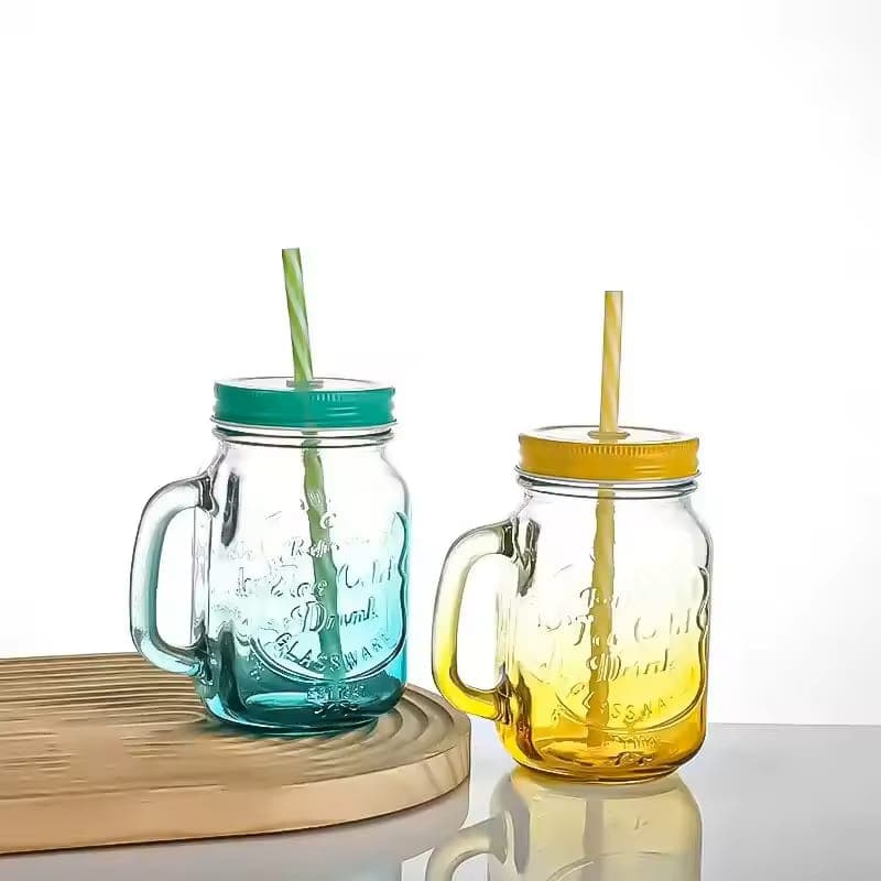 Colorful Mason Glass Mug product photo — SimpleCartStore