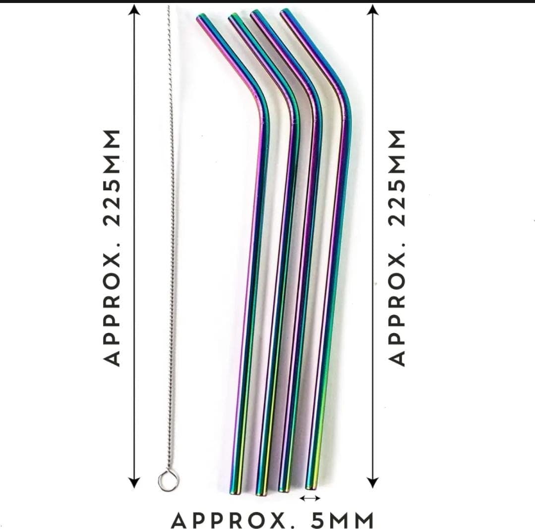 Rainbow Stainless Steel Straws product photo — SimpleCartStore