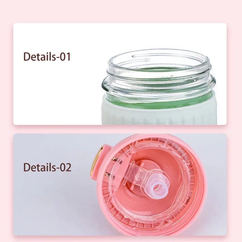 350ml Cartoon Rabbit Glass Cup detail view for online shoppers in Pakistan