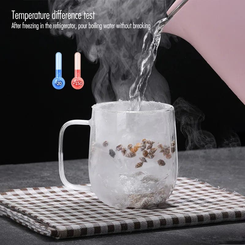 Double-Wall Borosilicate Glass Cup detail view for online shoppers in Pakistan