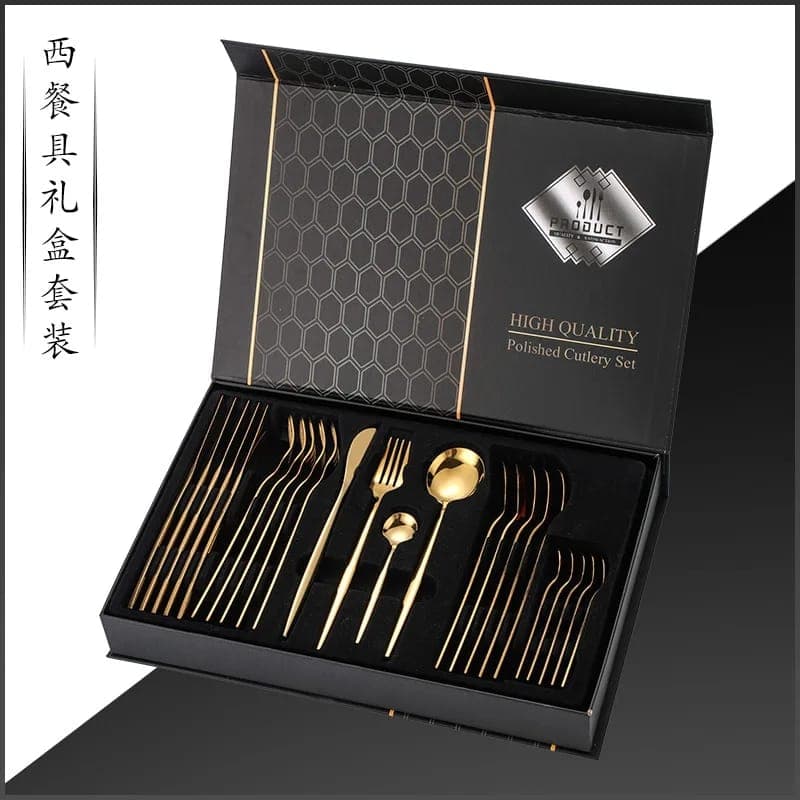 24-Piece Golden Cutlery Set product photo — SimpleCartStore