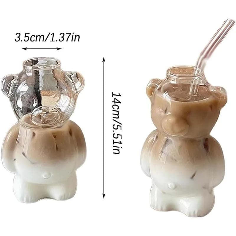 Cartoon Bear Glass Coffee Mug — order online with COD in Pakistan