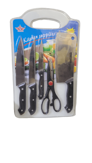 Stainless Steel Knife Set Kitchen Five-piece detail view for online shoppers in Pakistan