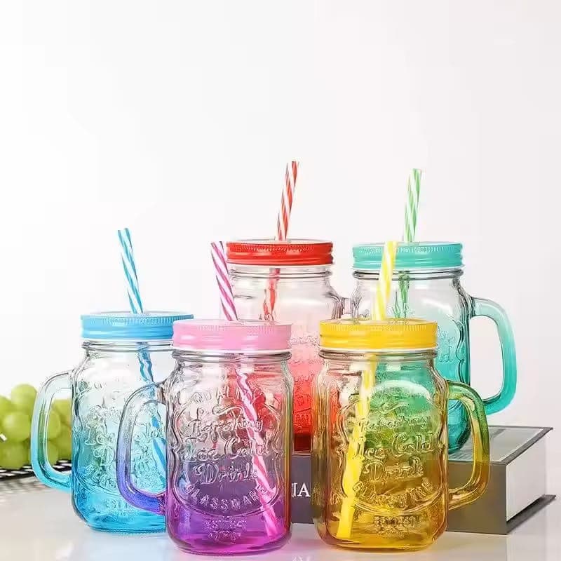 Colorful Mason Glass Mug — buy online in Pakistan at SimpleCartStore