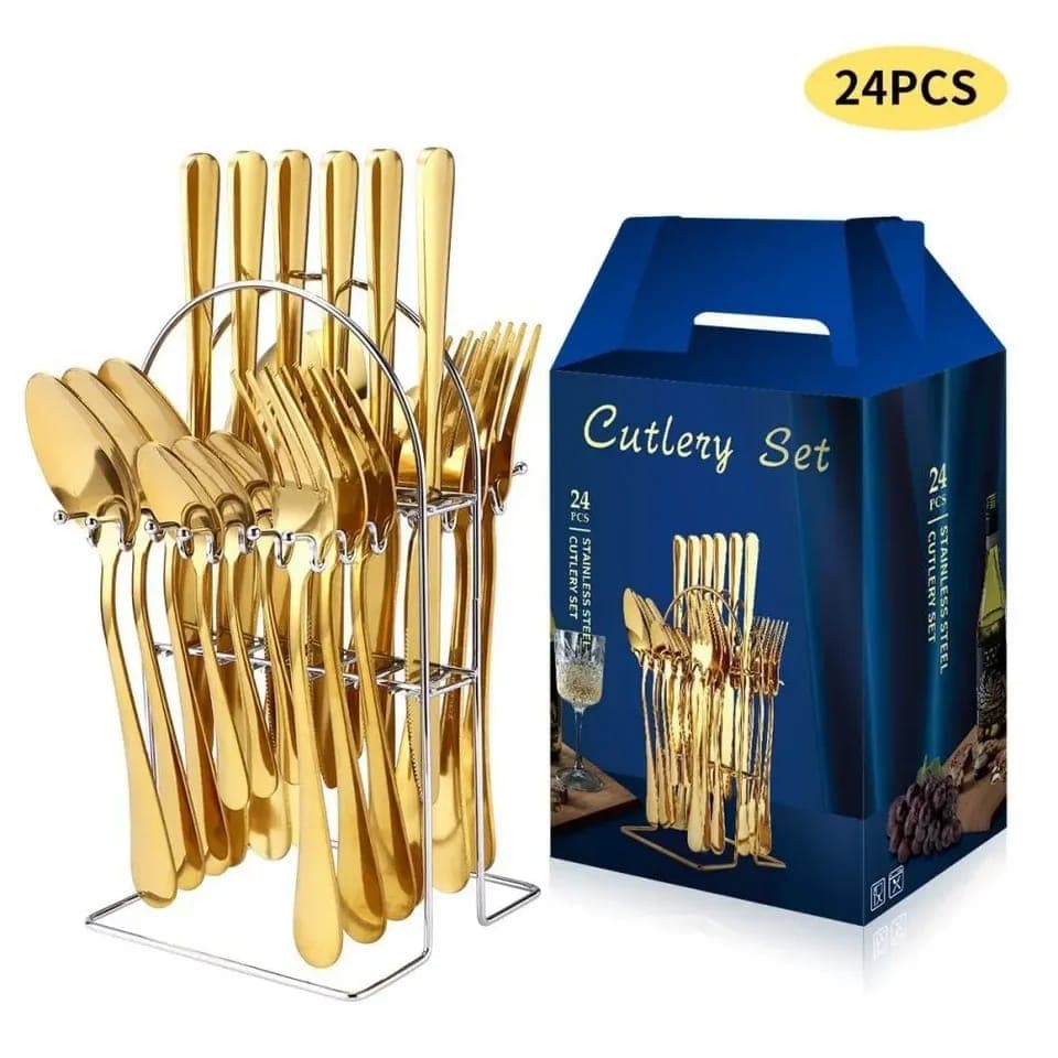 24-Piece Cutlery Set with Holder — buy online in Pakistan at SimpleCartStore
