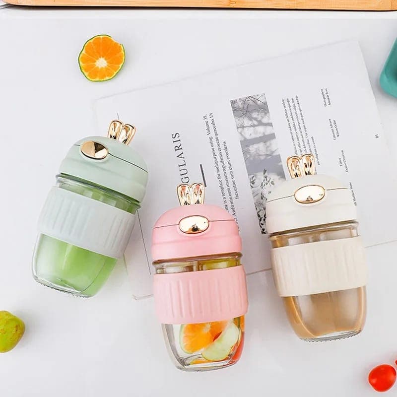350ml Cartoon Rabbit Glass Cup — buy online in Pakistan at SimpleCartStore