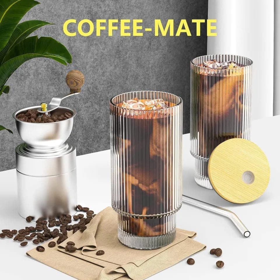 12oz Ribbed Glass Tumbler — buy online in Pakistan at SimpleCartStore